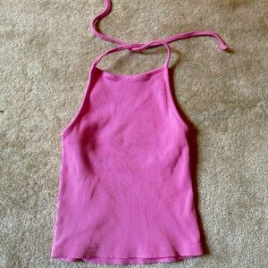 Brandy Melville Pink John Galt Halter Top